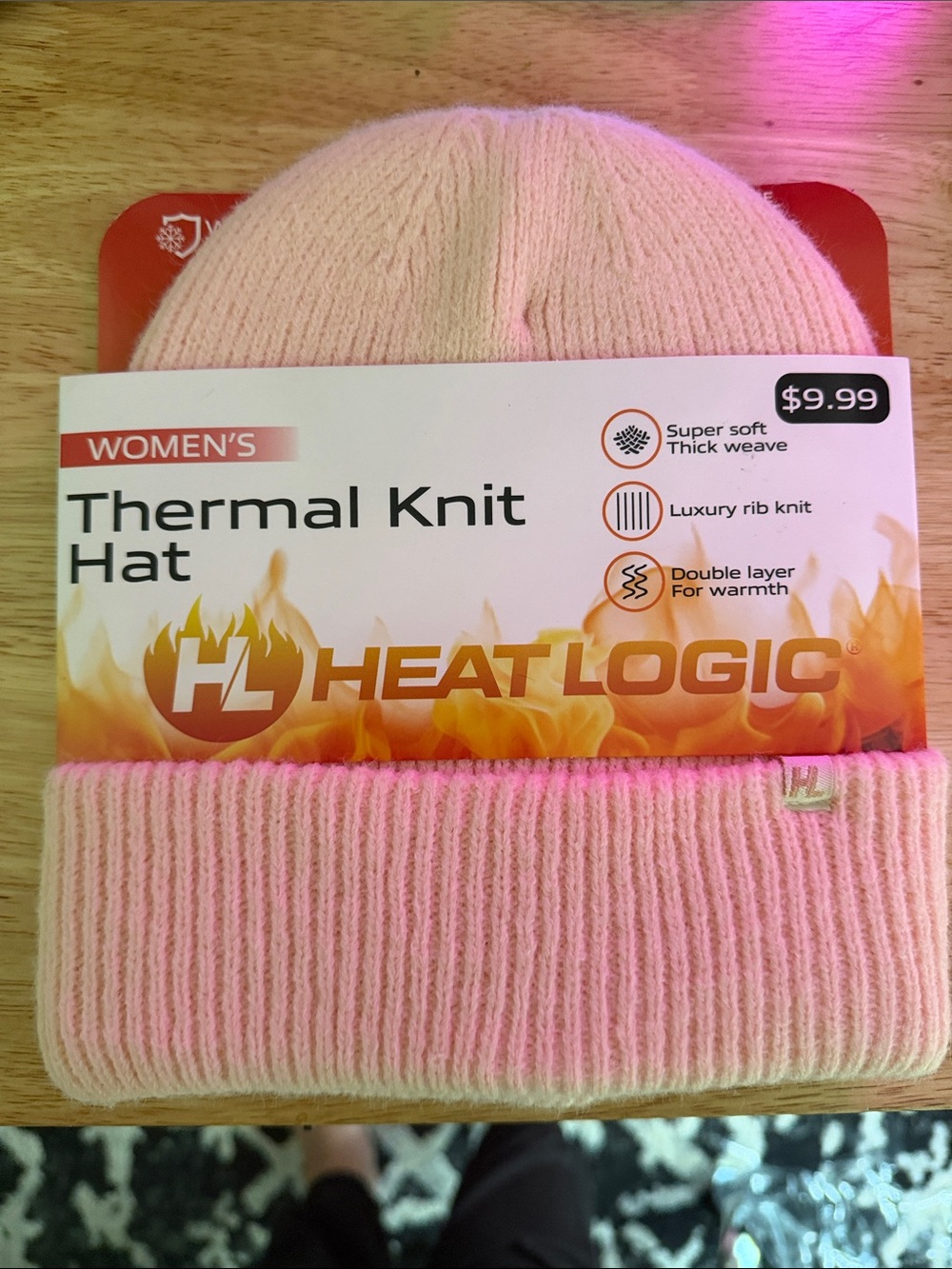 Target Women's Light Pink Thermal Knit Beanie